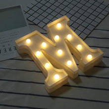 Load image into Gallery viewer, Luminous LED Letter Night Light Creative 26 English Alphabet Number Battery Lamp Romantic Wedding Party Decoration